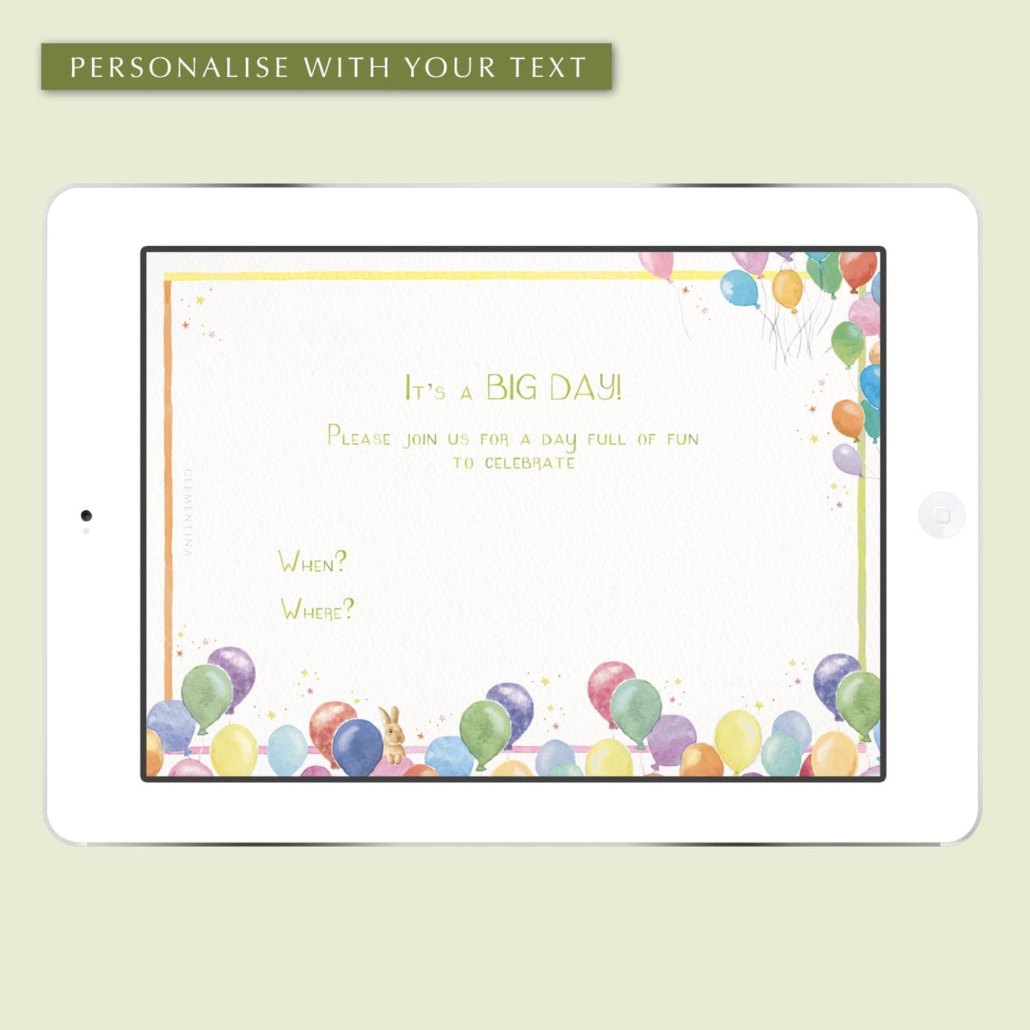 Baby Birthday Party Digital Invitation - 01