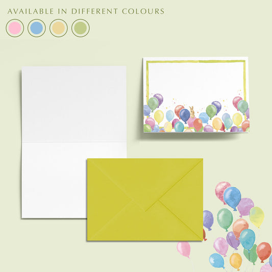 Birthday Balloons Mini Personal Stationery Cards