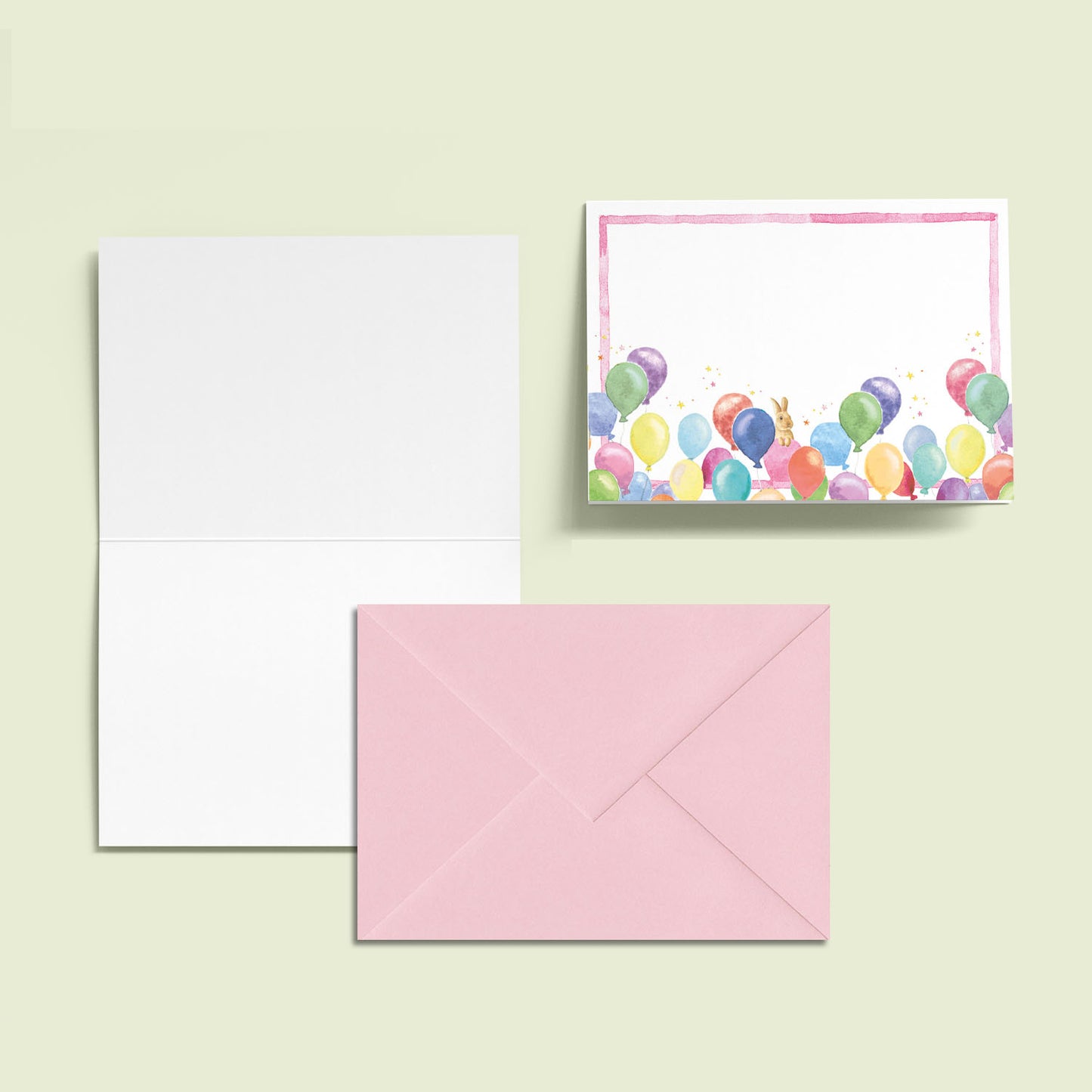 Birthday Balloons Mini Personal Stationery Cards