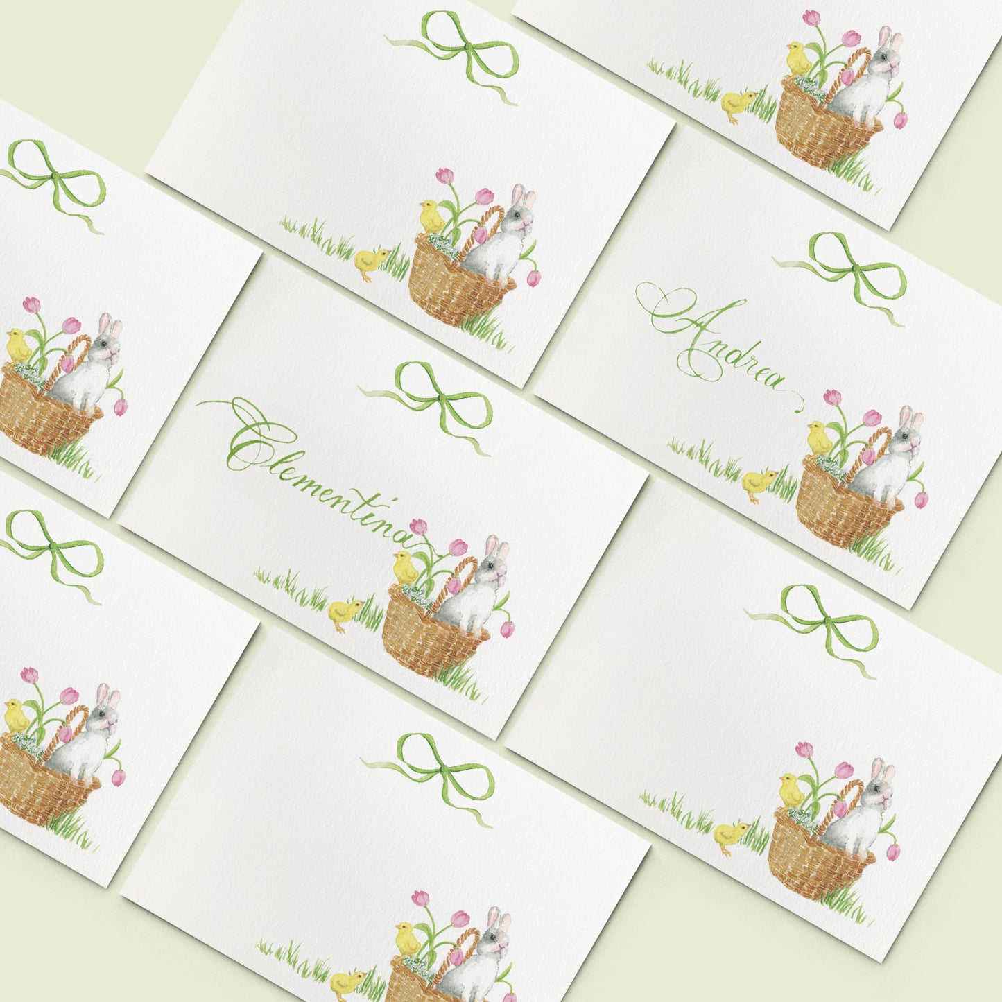 Bunnies basket place cards - 03