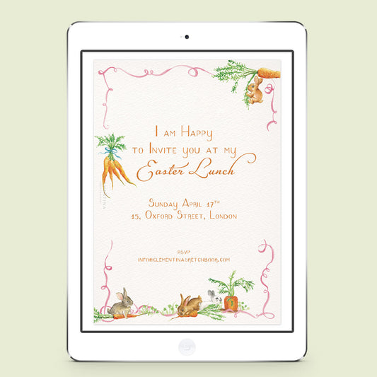 Bunnies & Carrots Digital Invitation