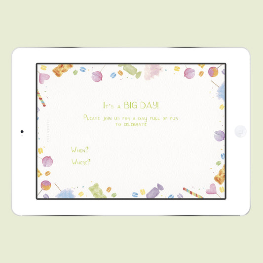 Candy Digital Party Invitation