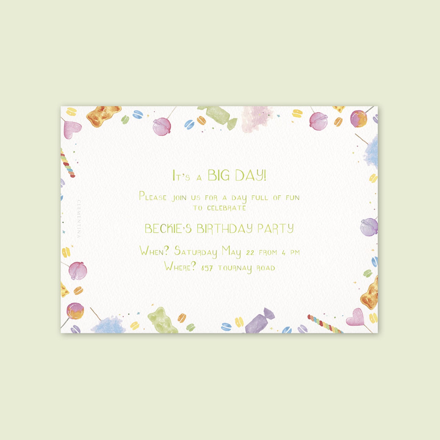 Candy Digital Party Invitation