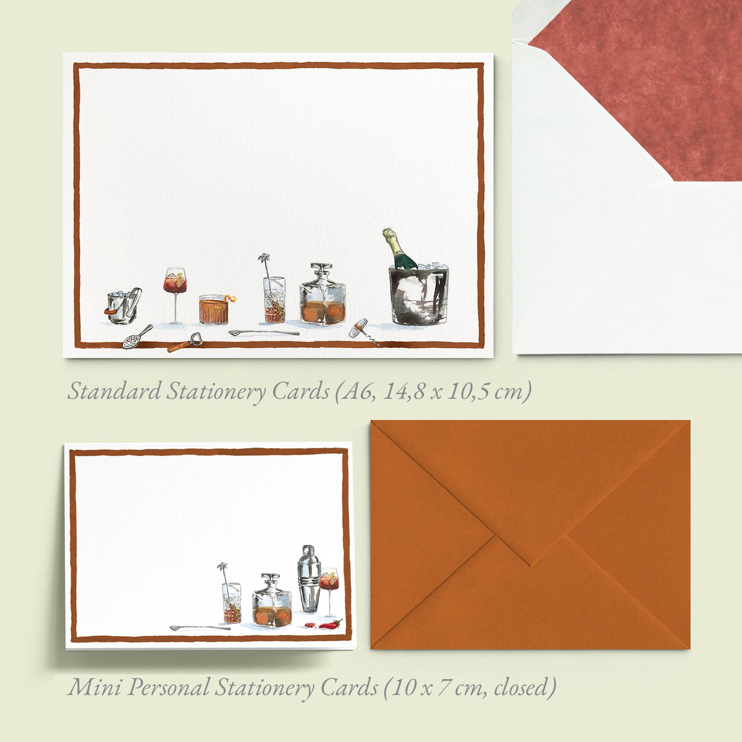 Cheeky Drinks Mini Personal Stationery Cards
