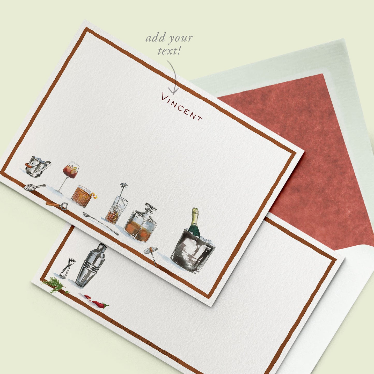 Cheeky Drinks Stationery Cards