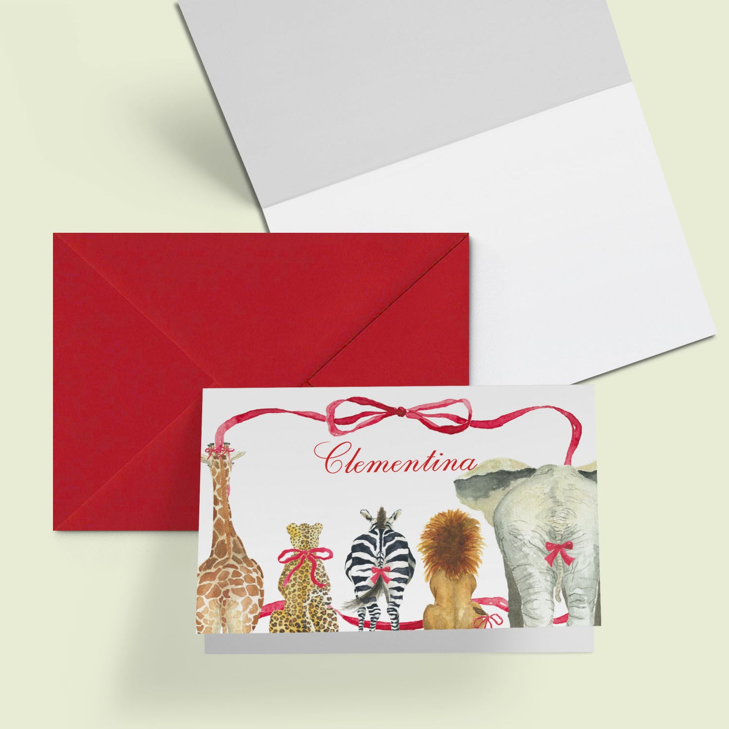 Christmas Safari Mini Personal Stationery Cards