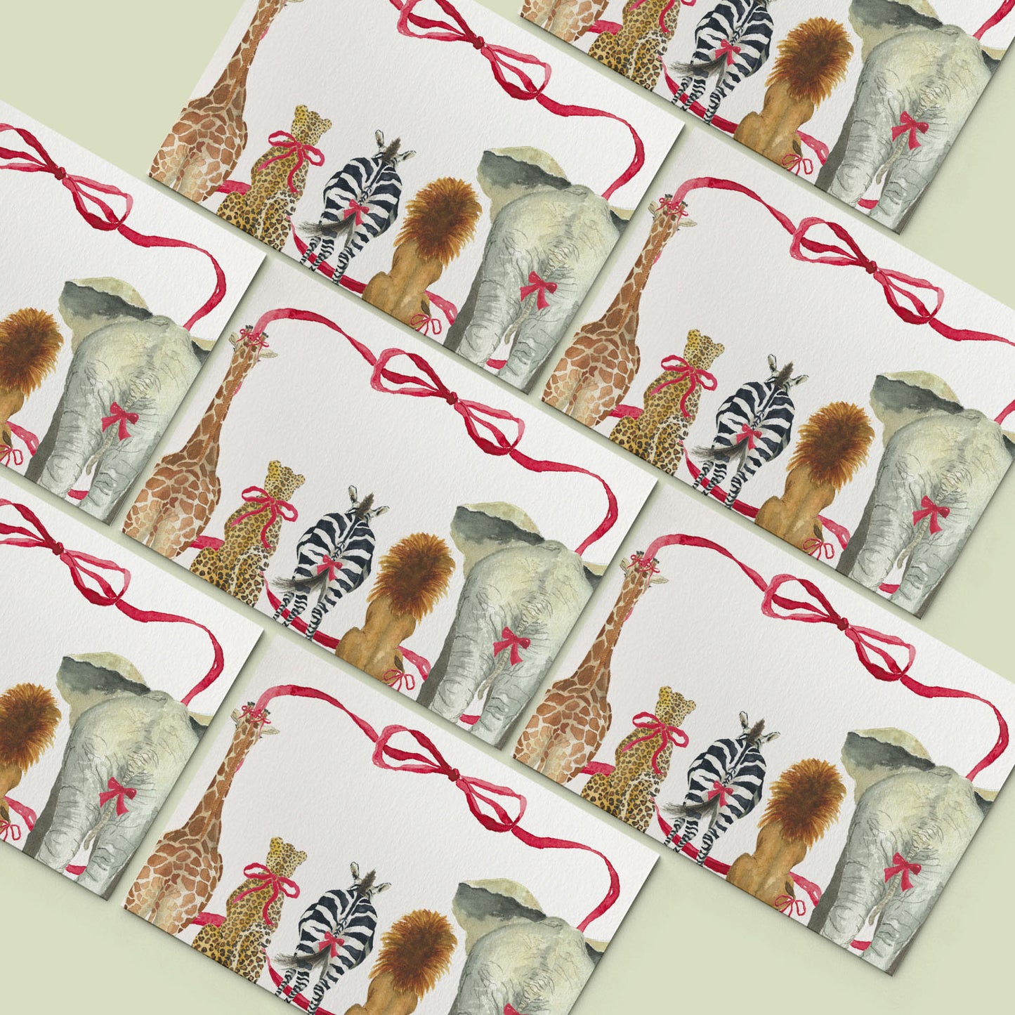 Christmas Safari Mini Personal Stationery Cards