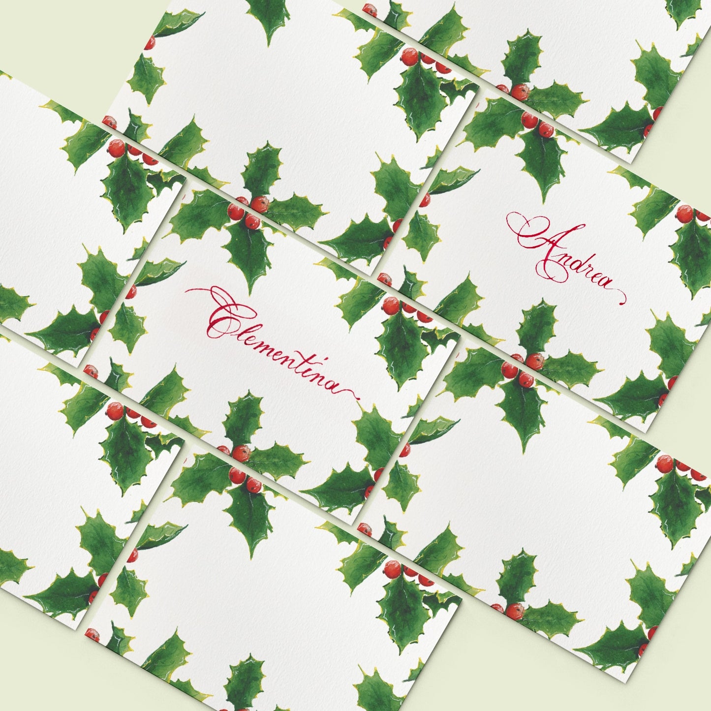 Christmas Holly Place Cards - 03