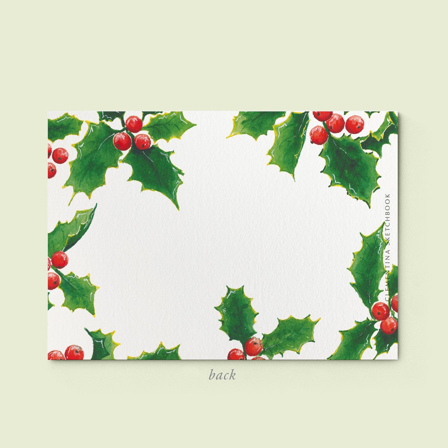 Christmas Holly Stationery Card - 04