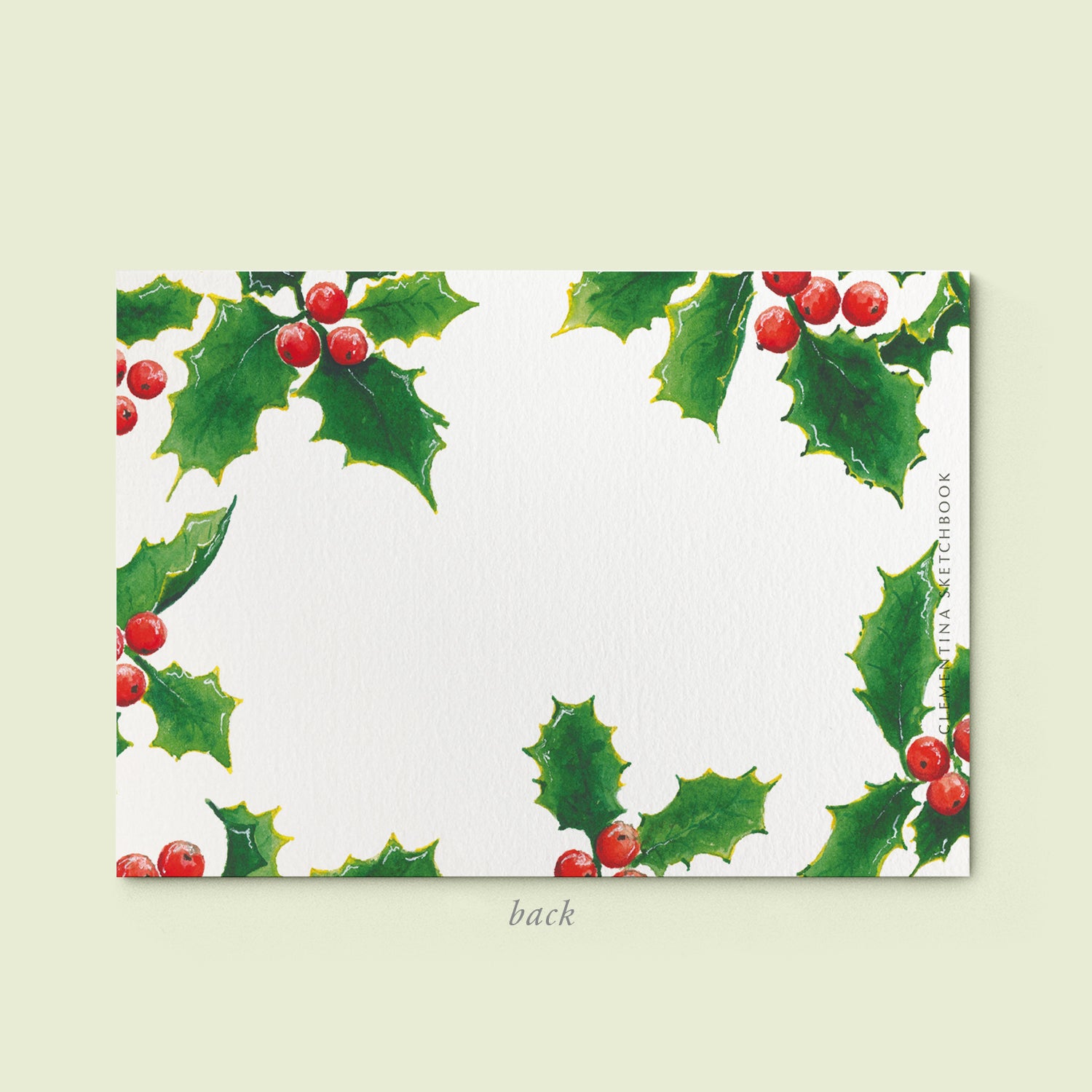 Christmas Holly Stationery Card - 04