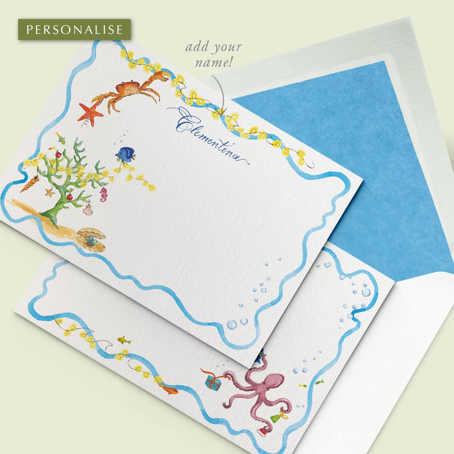 Christmas Under the Sea Stationery Card - 05