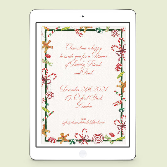 Christmas Candies Digital Invitation