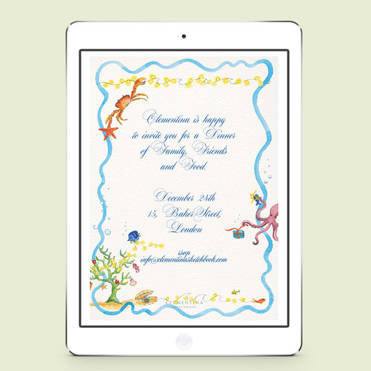 Christmas Under The Sea Digital Invitation