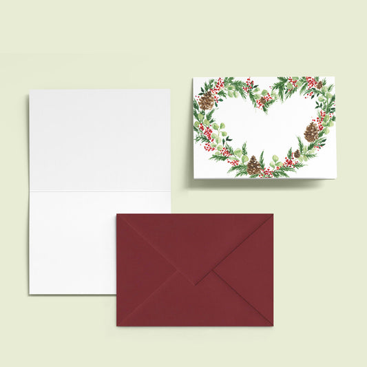 Christmas Wreath Mini Personal Stationery Cards
