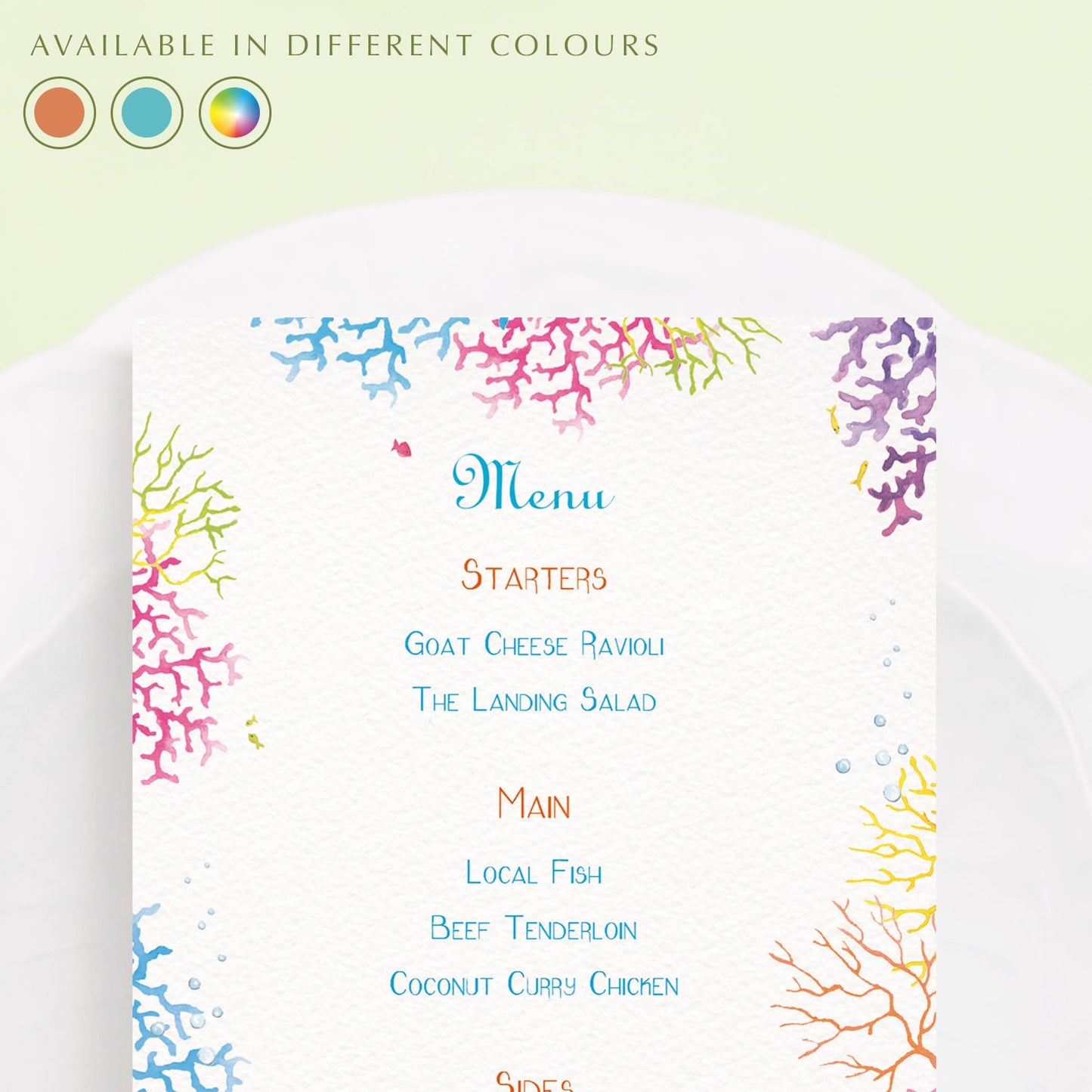 Coral Reef Menus - Cover - 2