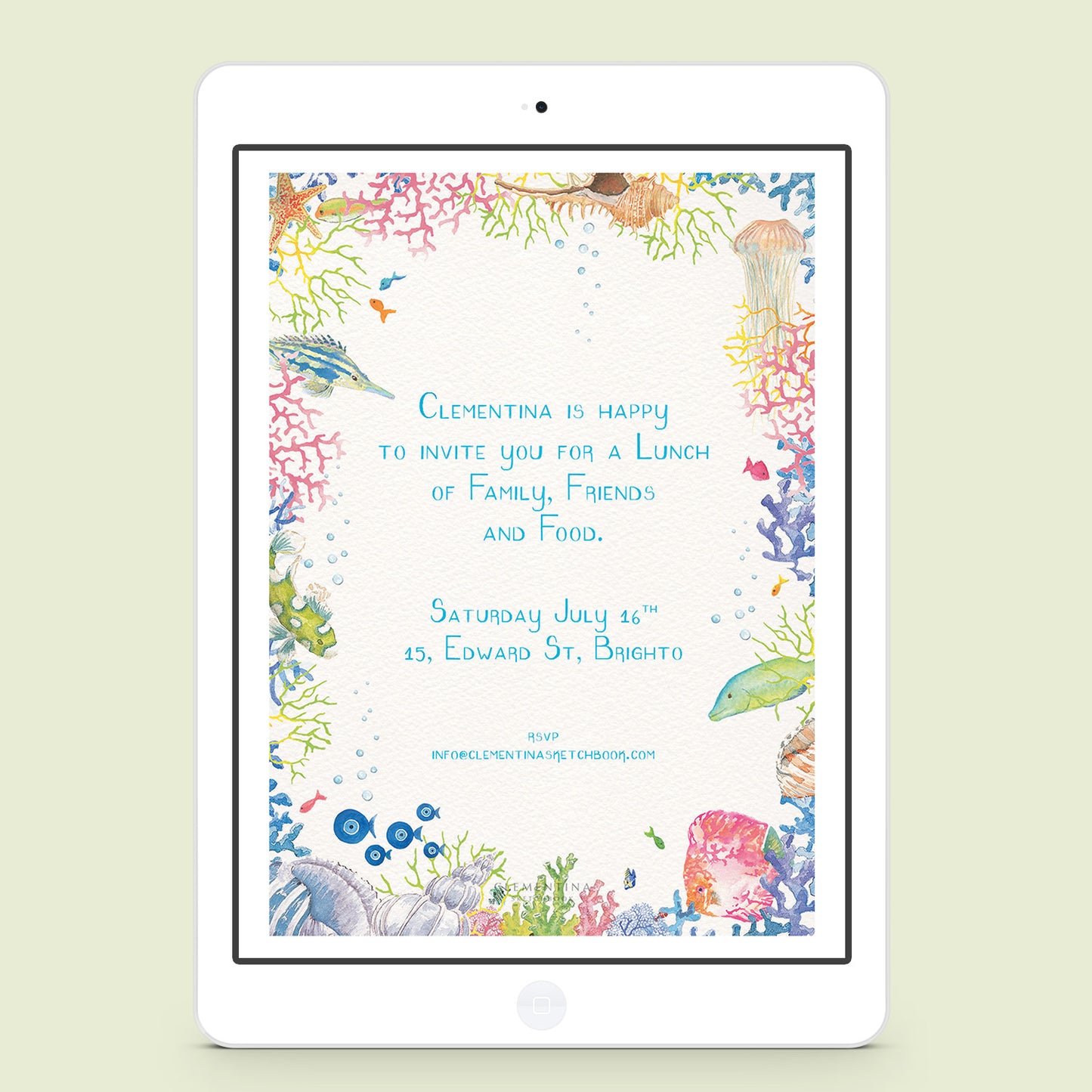 Corals Invitation Digital - Mockup - 03