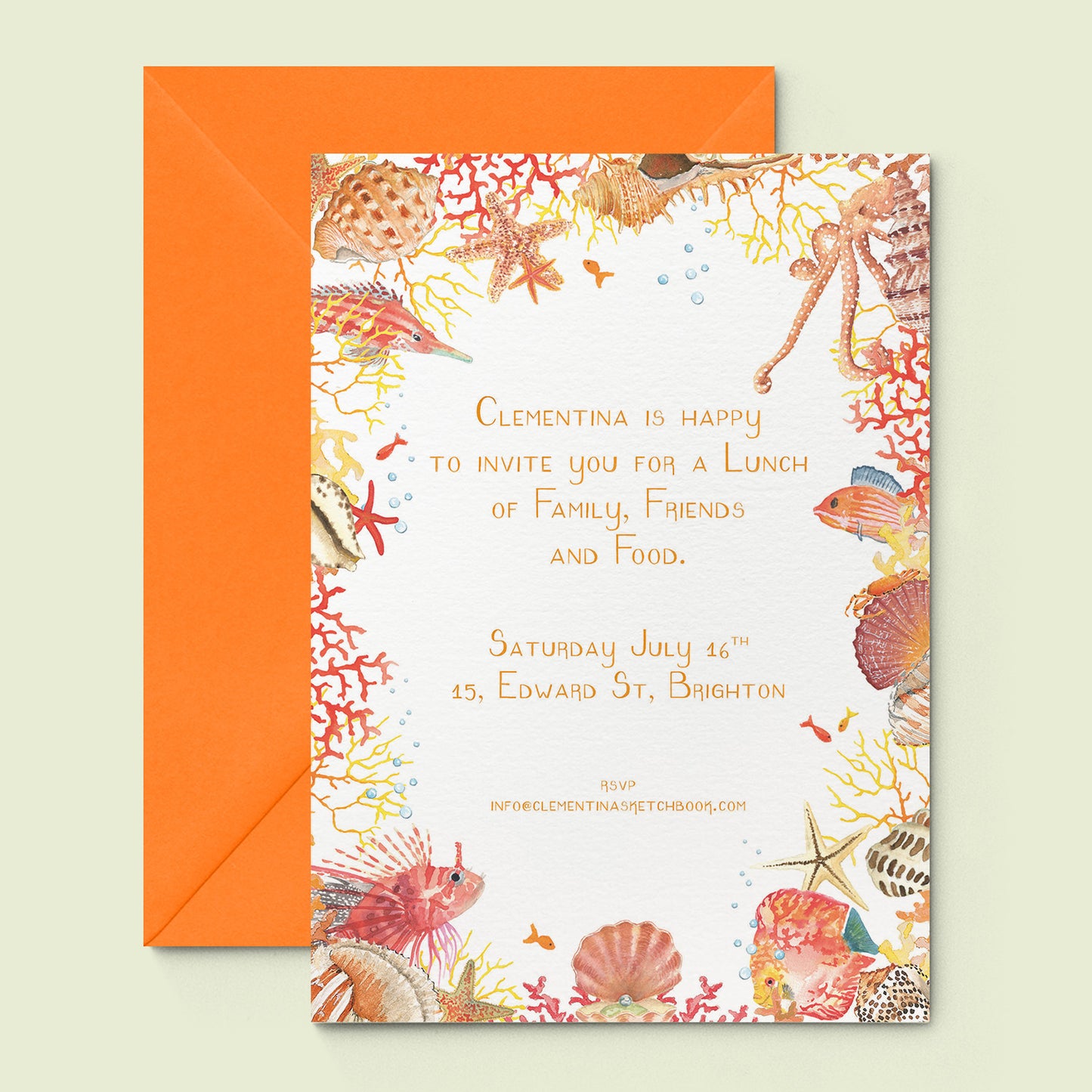 Corals Printed Invitation Mockups - 03