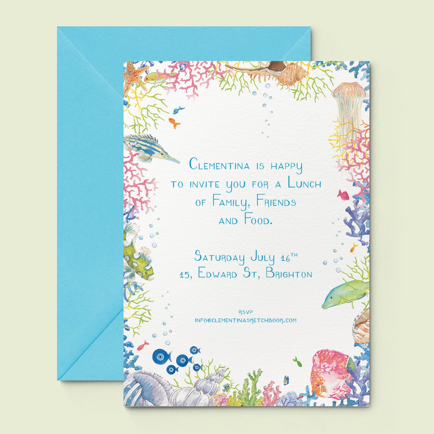 Corals Printed Invitation Mockups - 04