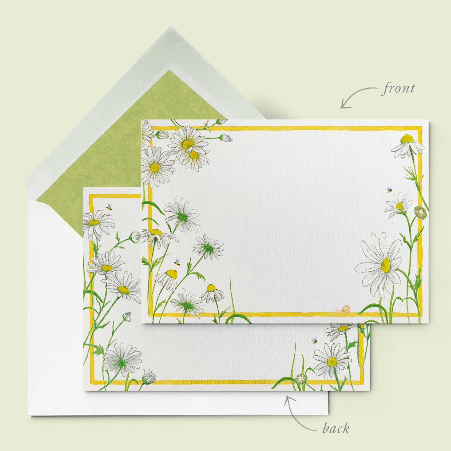 Daisies stationery cards - 01