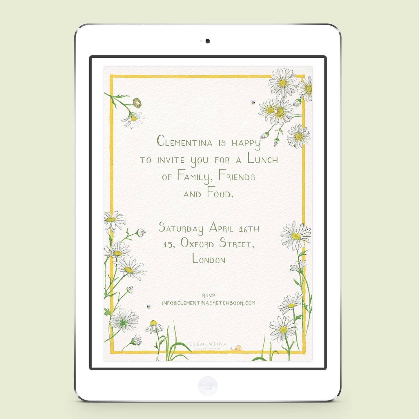 Daisies digital Invitation