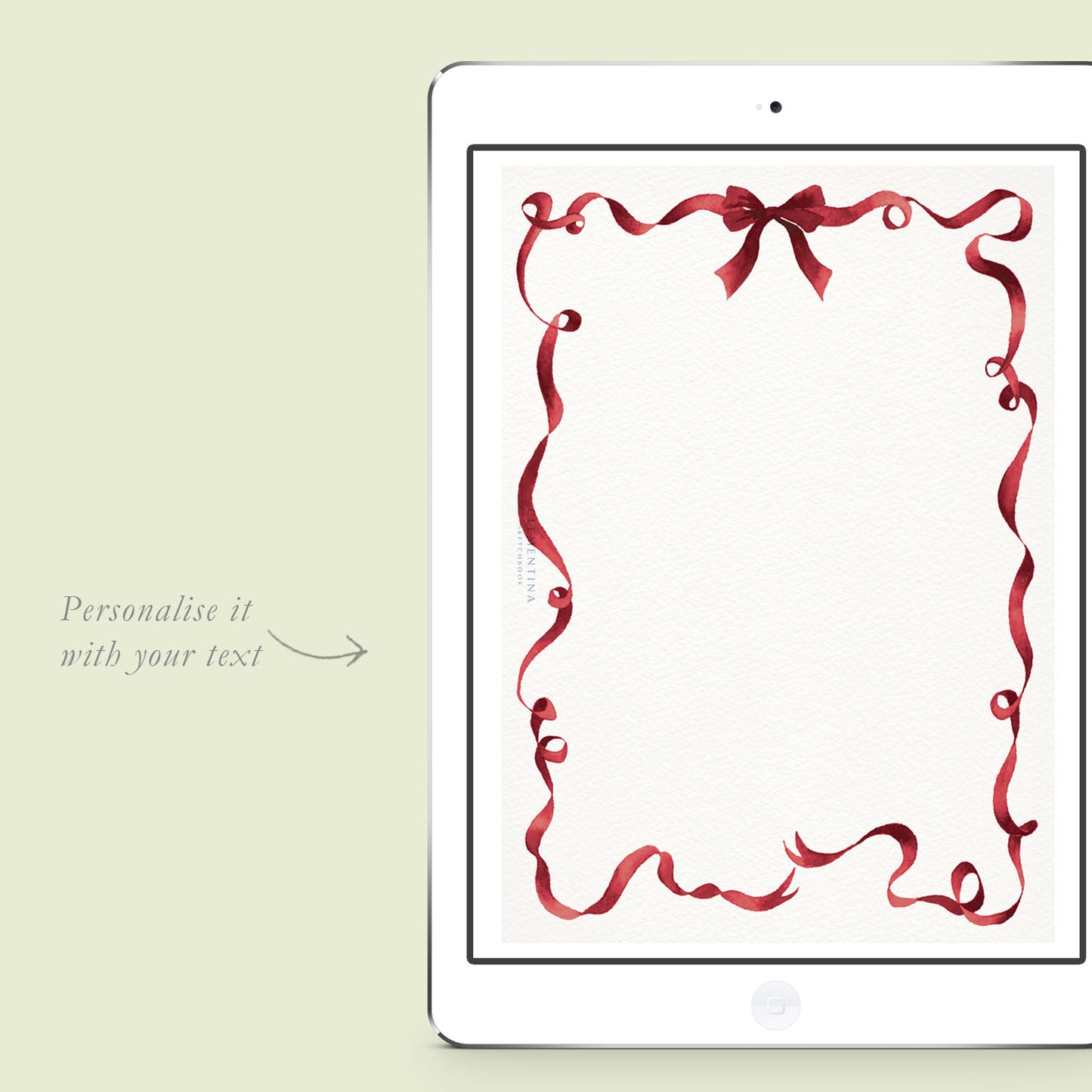 Festive Ribbon Digital Invitation Digital Burgundy - 02