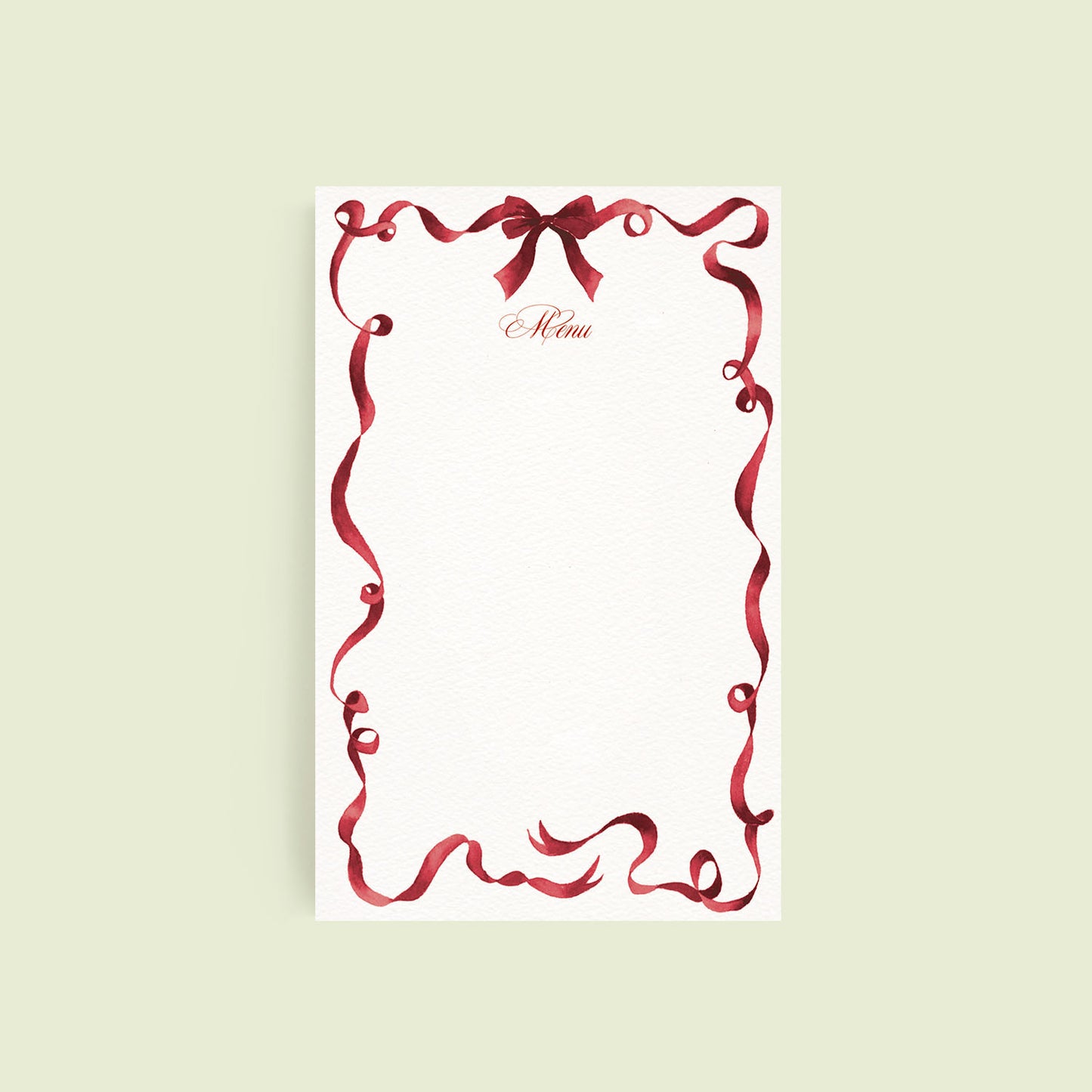 Festive Ribbon Menus - Burgundy - 1