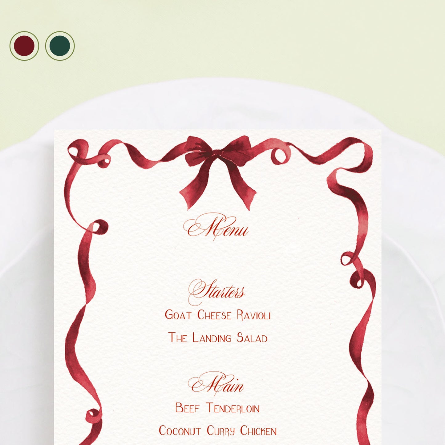 Festive Ribbon Menus - Cover