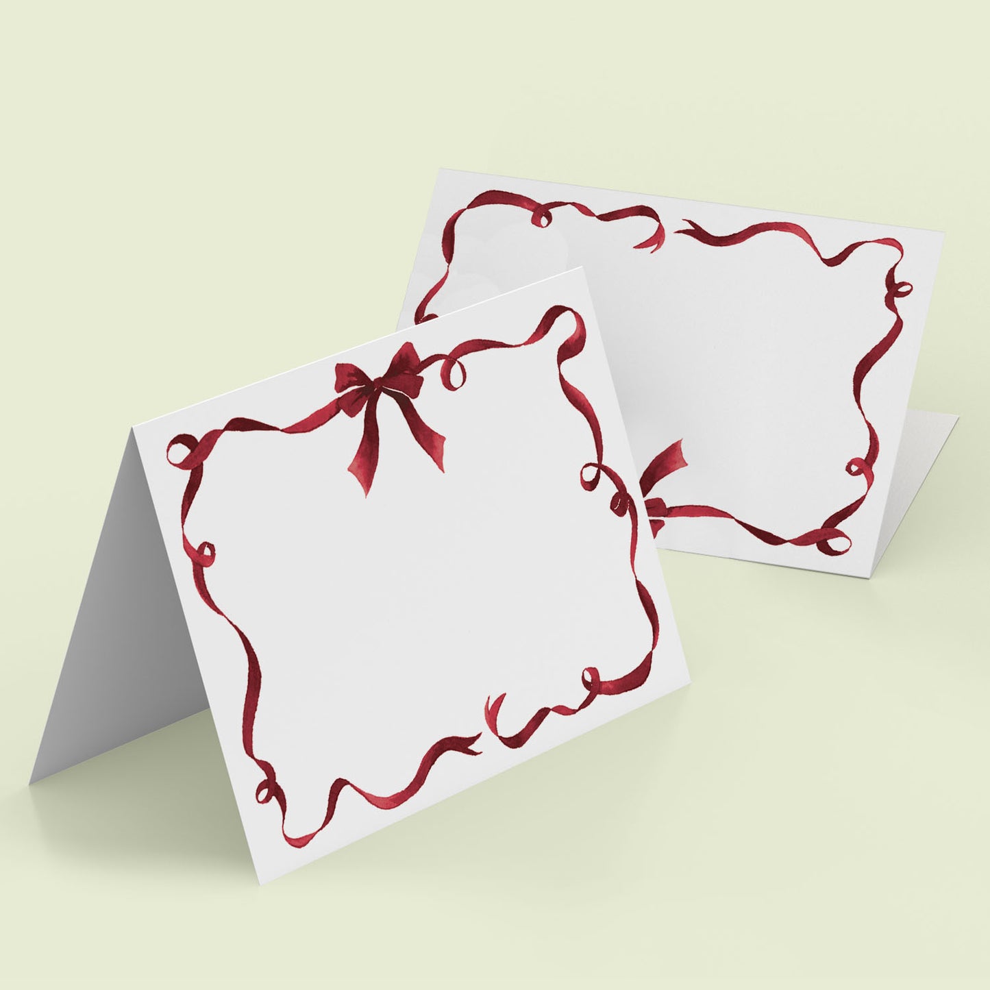 Festive Ribbon Place Cards Burgundy - 01