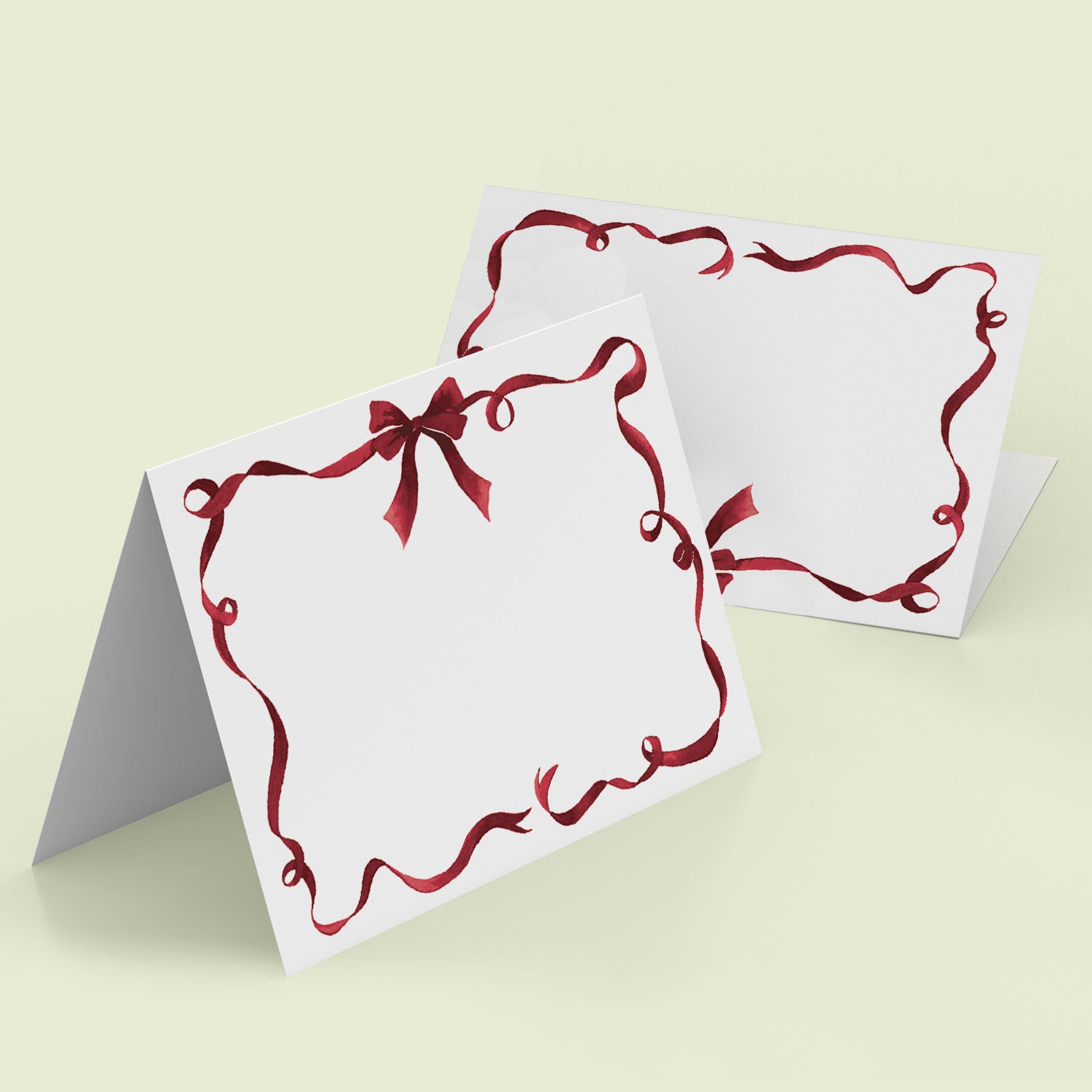 Festive Ribbon Place Cards Burgundy - 01