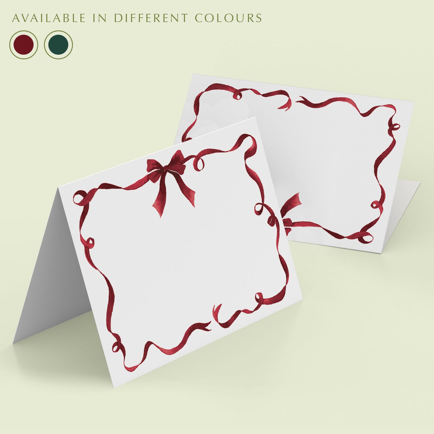Festive Ribbon Place Cards Burgundy - Cover