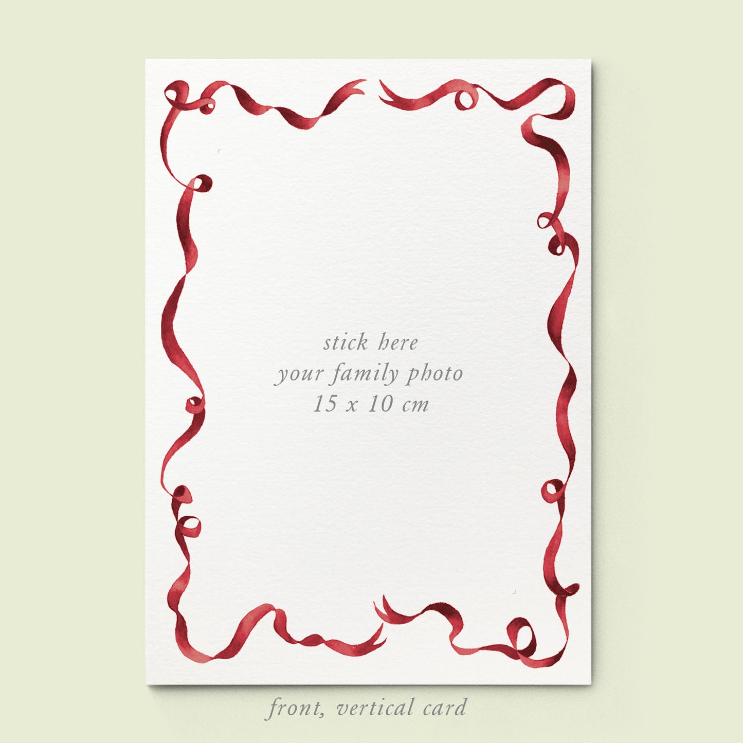 Festive Ribbon Printed Family Cards - Burgundy - 02