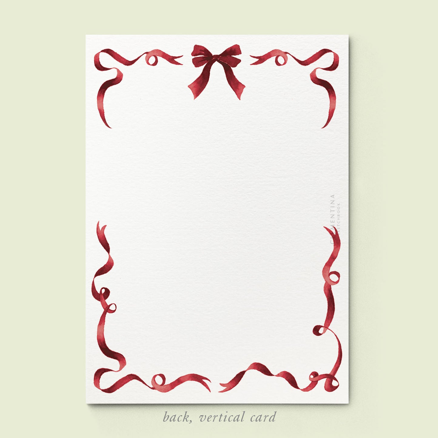 Festive Ribbon Printed Family Cards - Burgundy - 03
