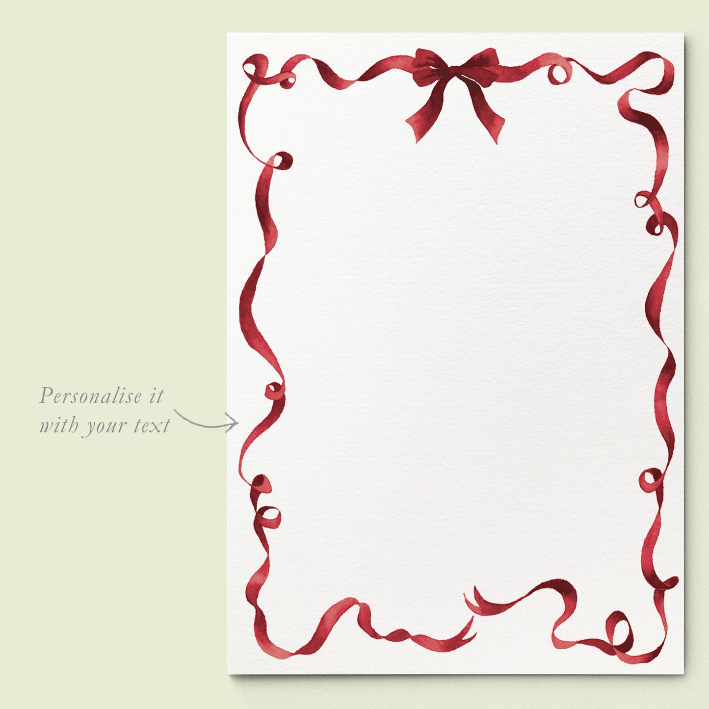 Festive Ribbon Printed Invitations - Burgundy_2