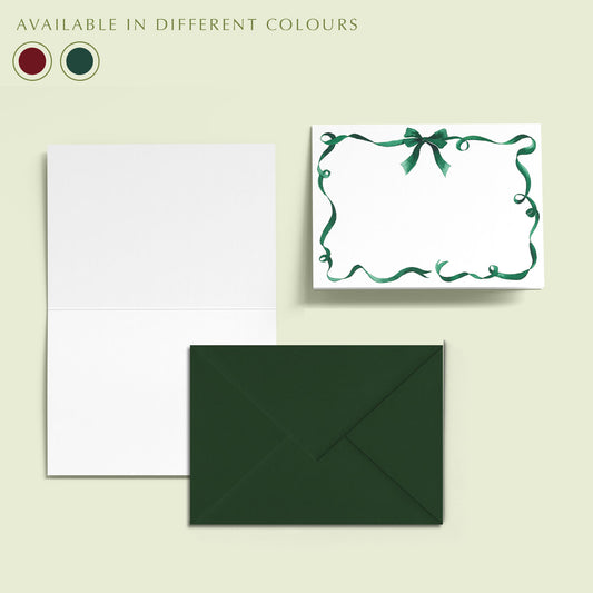 Festive Ribbon Mini Personal Stationery Cards