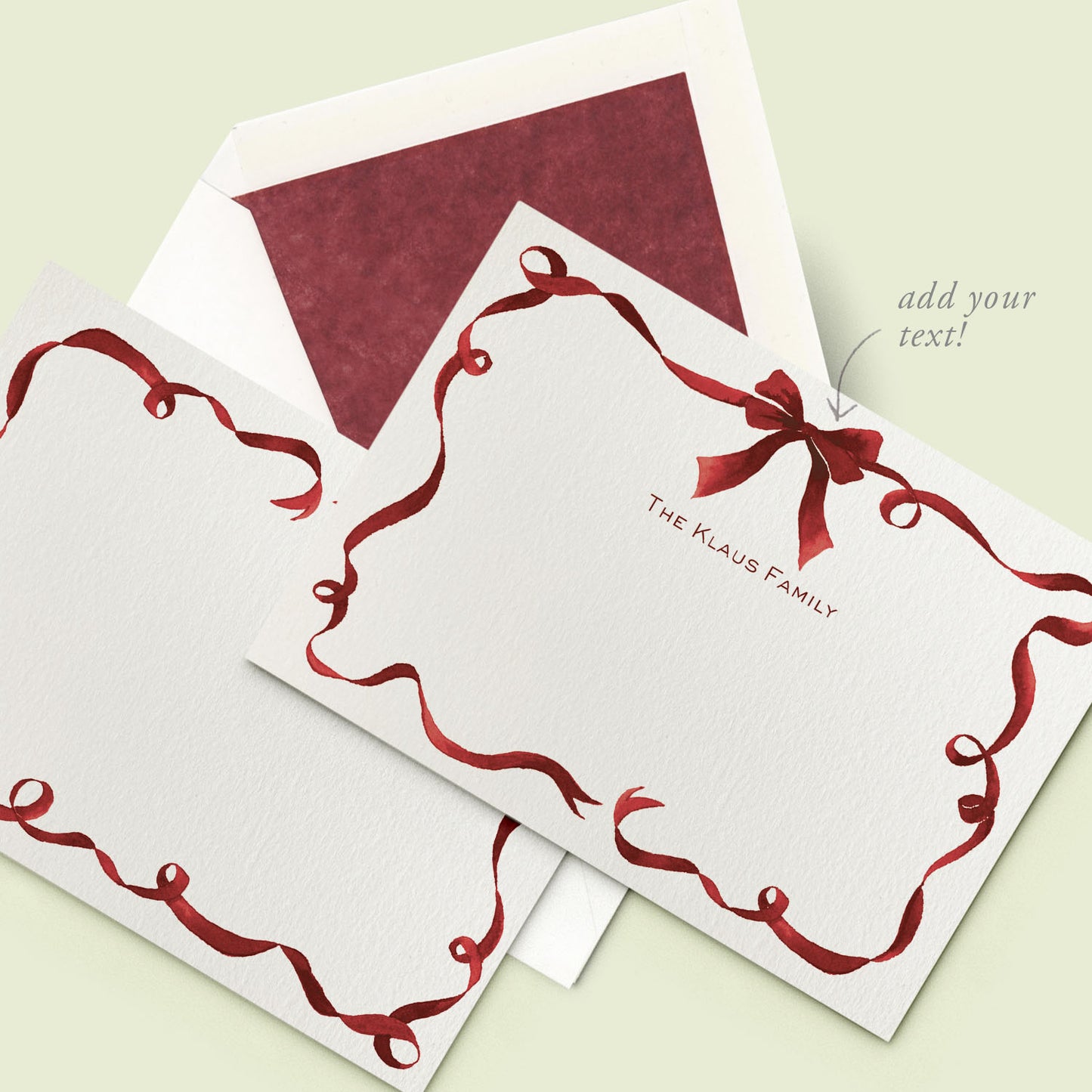 Festive Ribbon Stationery Cards