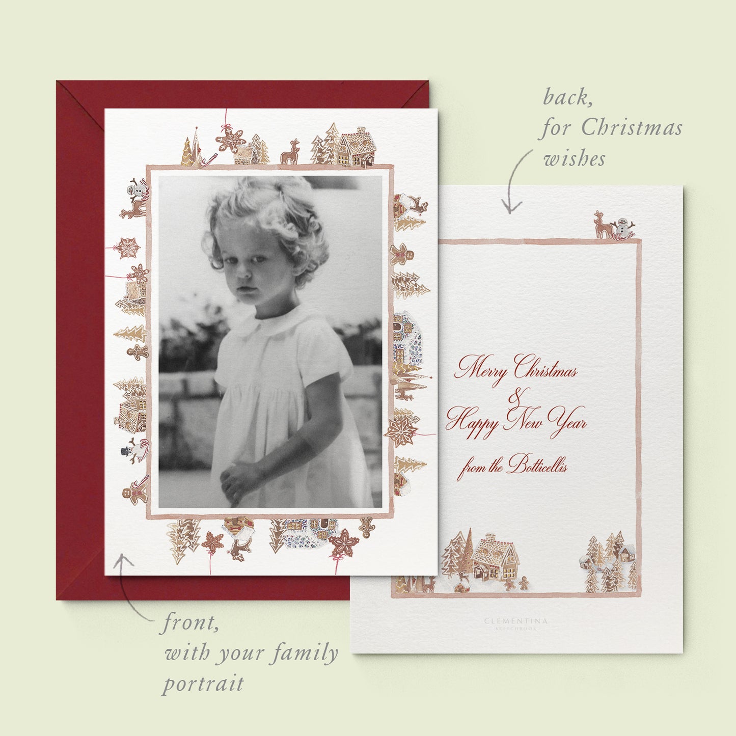 Ginger Bread Houses Family Cards printed - 01