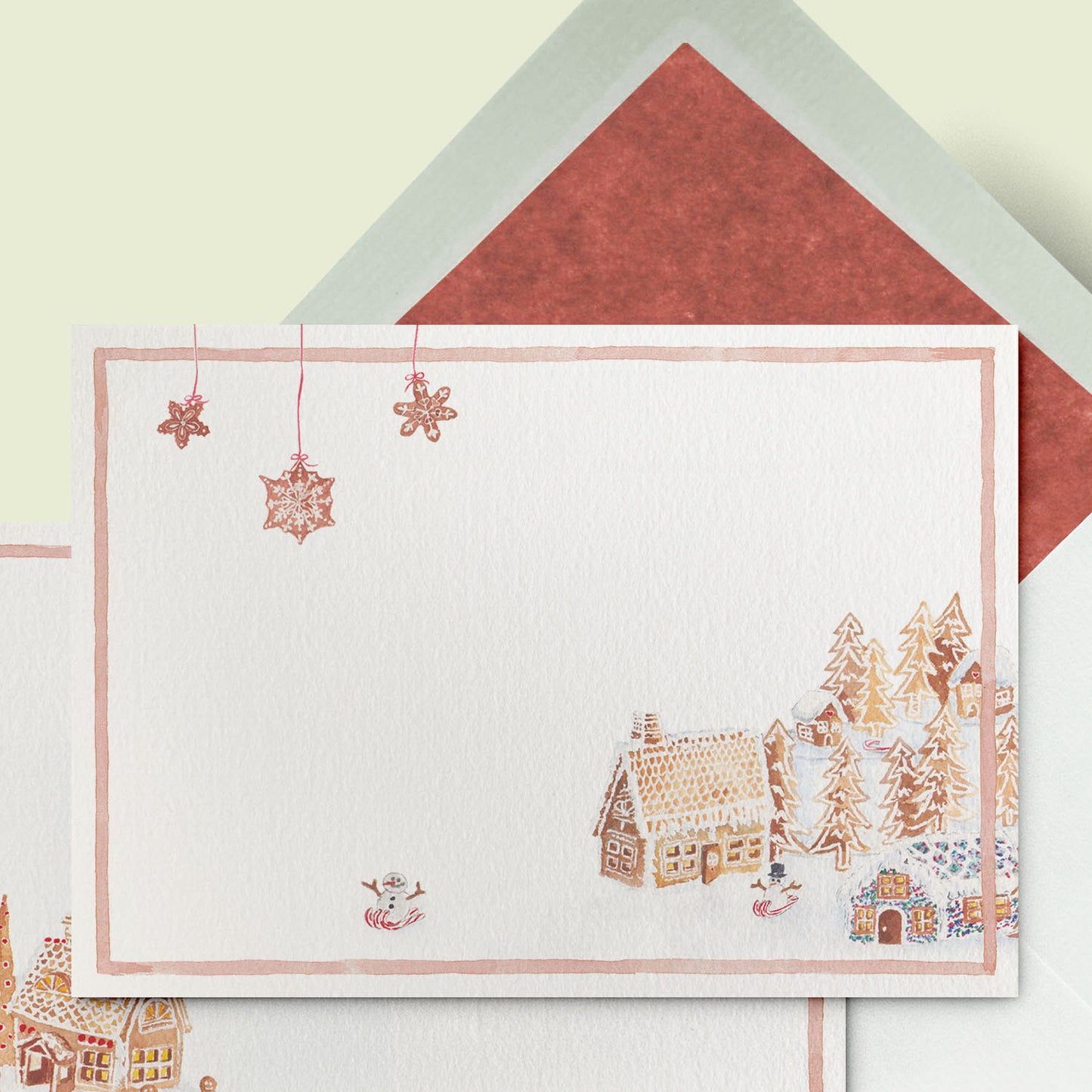 Ginger Bread Houses Stationery Cards