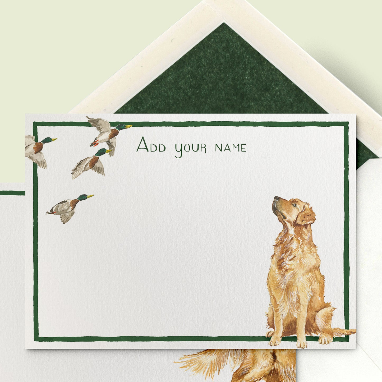 Golden Retriver stationery card - 02