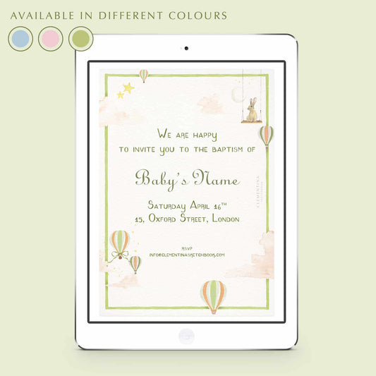 Hot Air Balloons Digital Invitation - 01