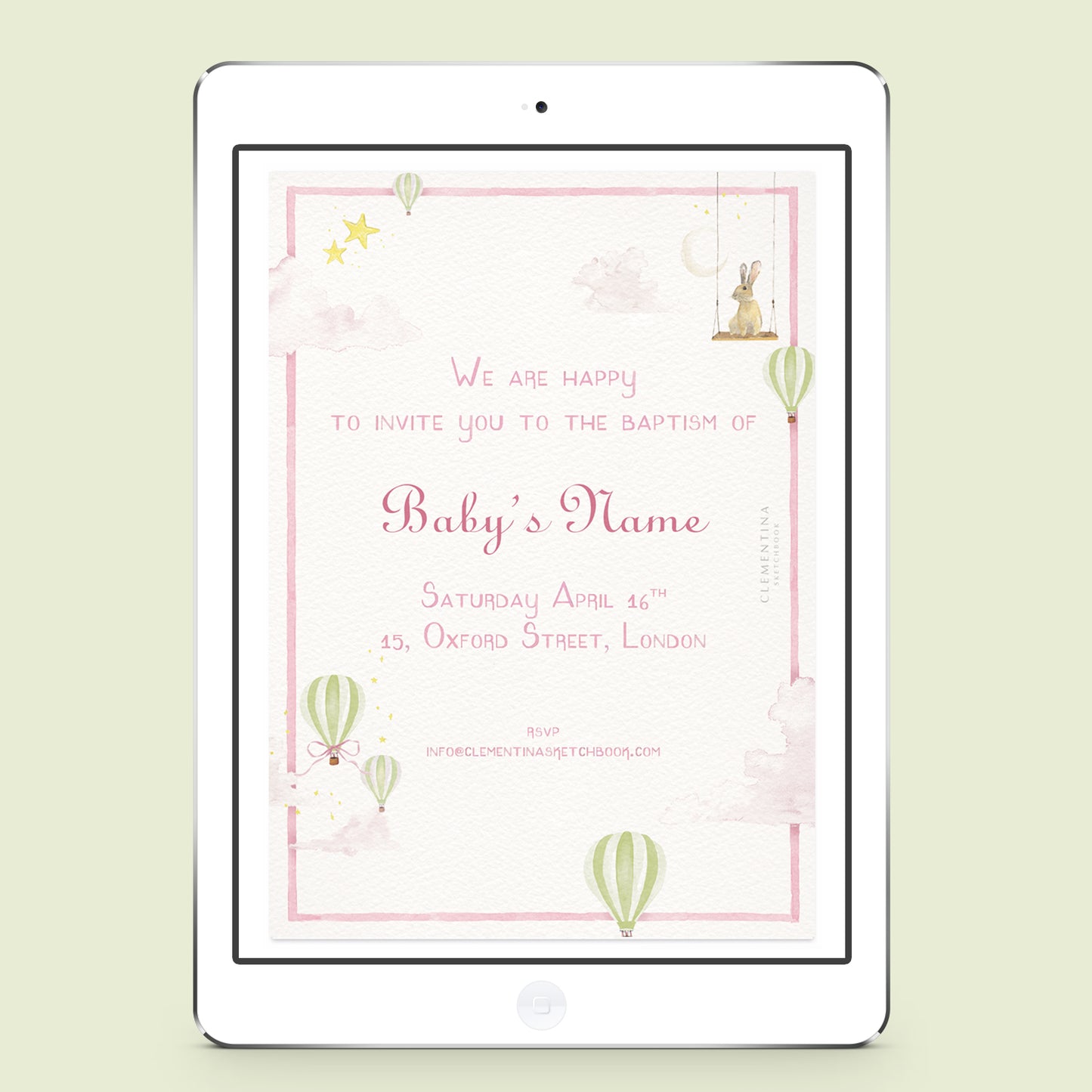 Hot Air Balloons Digital Invitation - 04