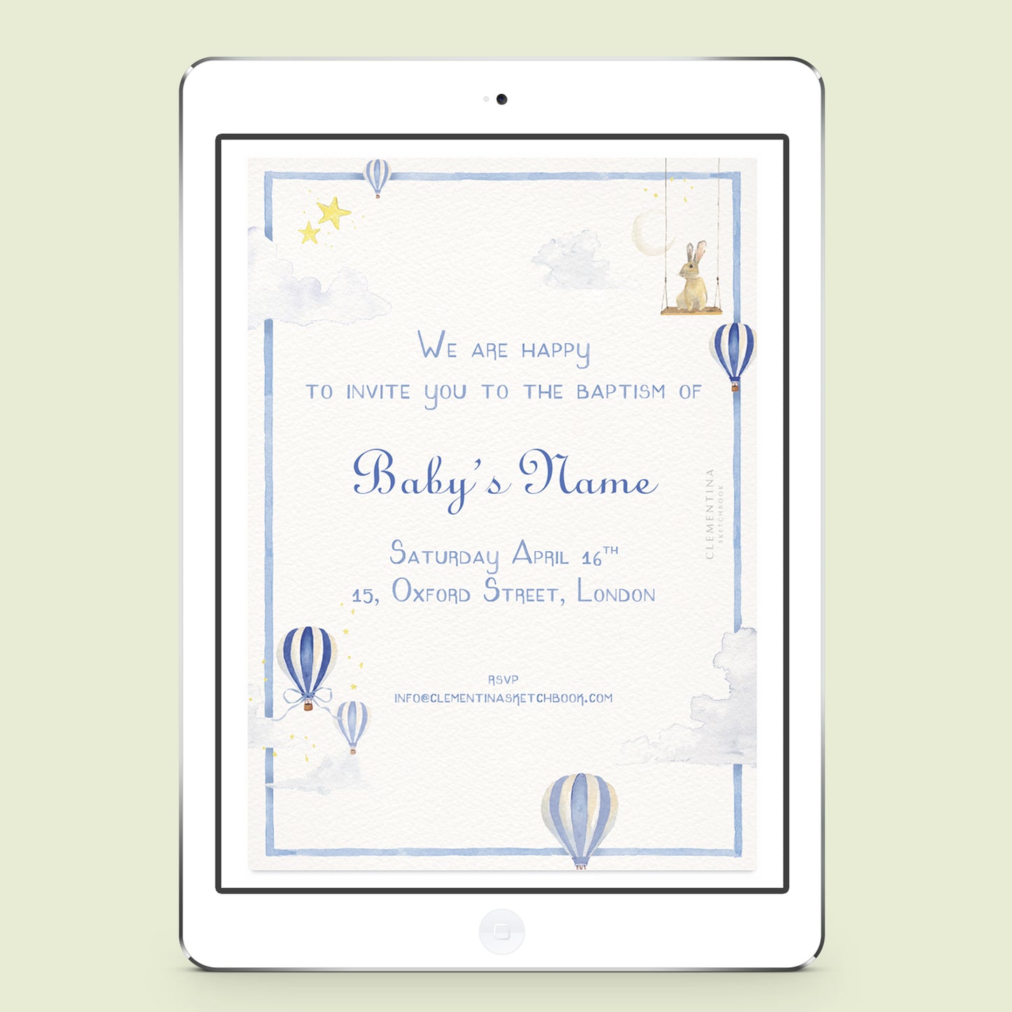 Hot Air Balloons Digital Invitation - 05