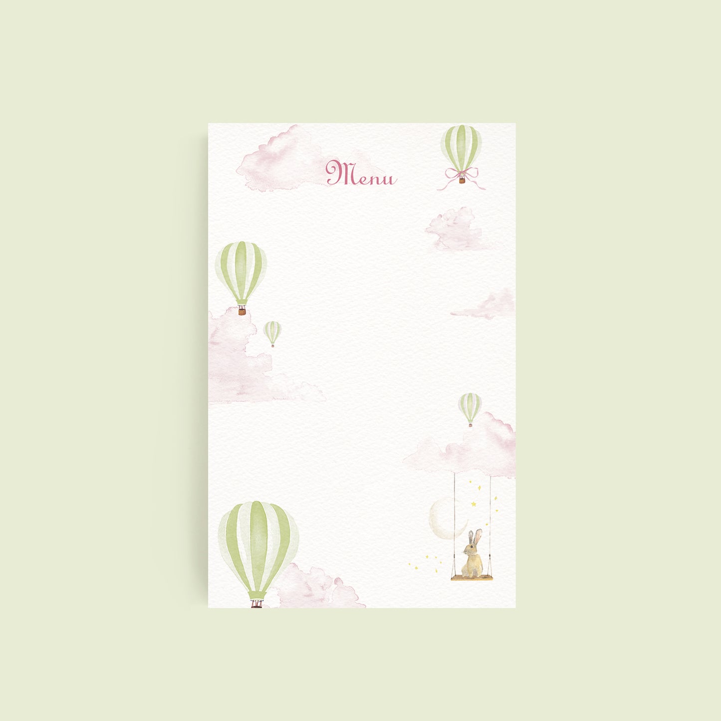 Hot Air Balloons Menus - 1