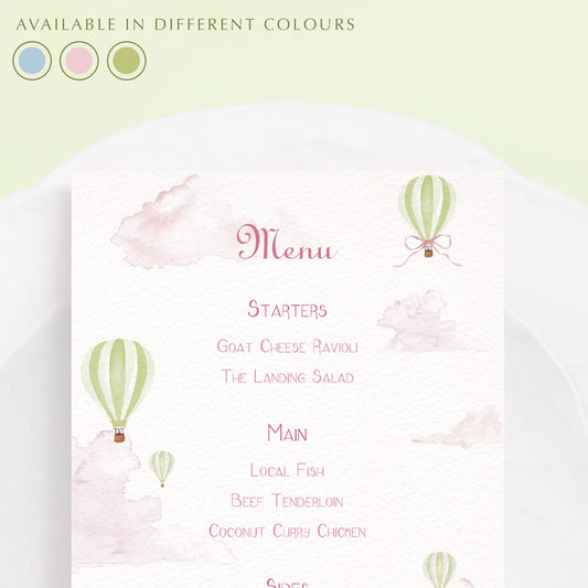 Hot Air Balloons Menus - 2