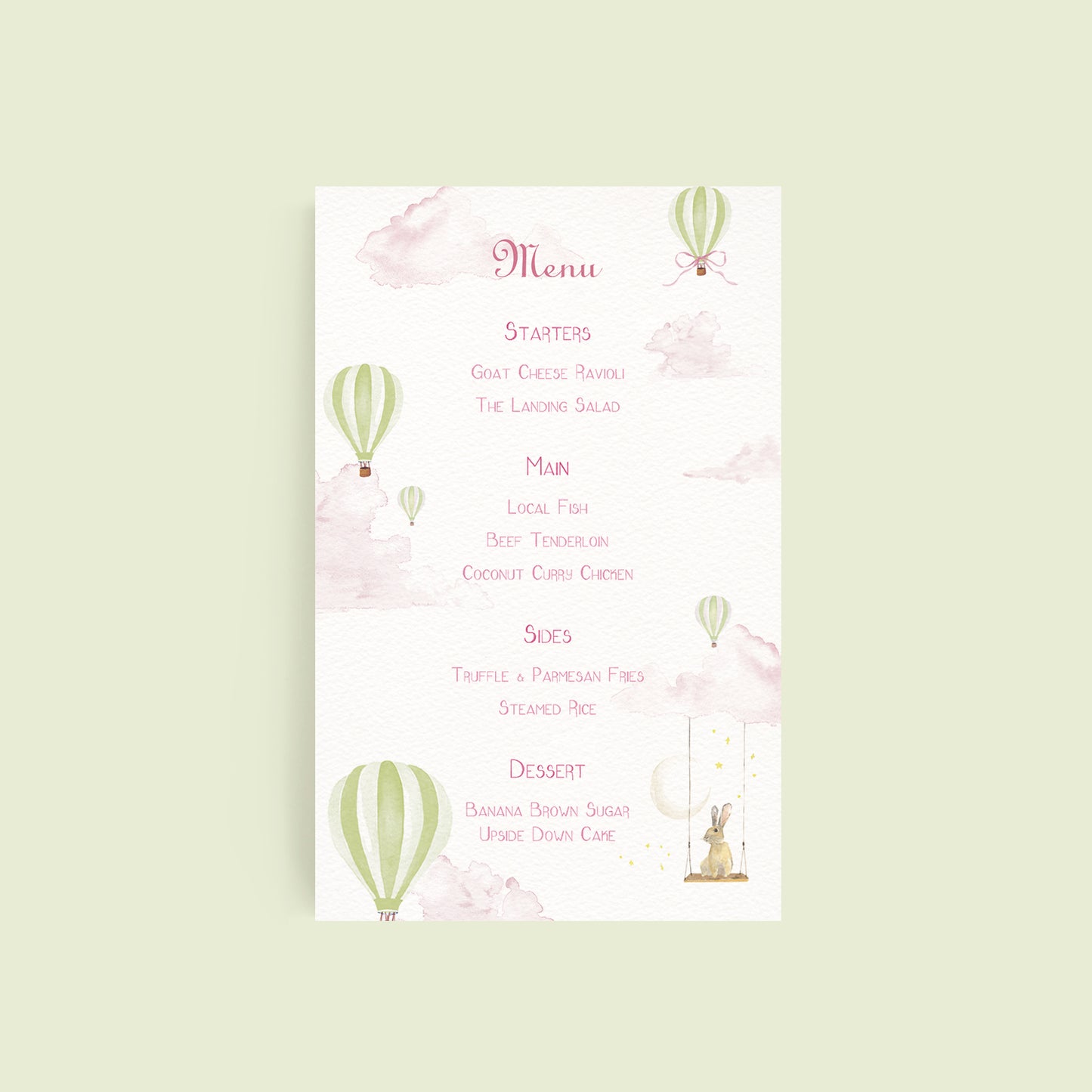 Hot Air Balloons Menus - 6