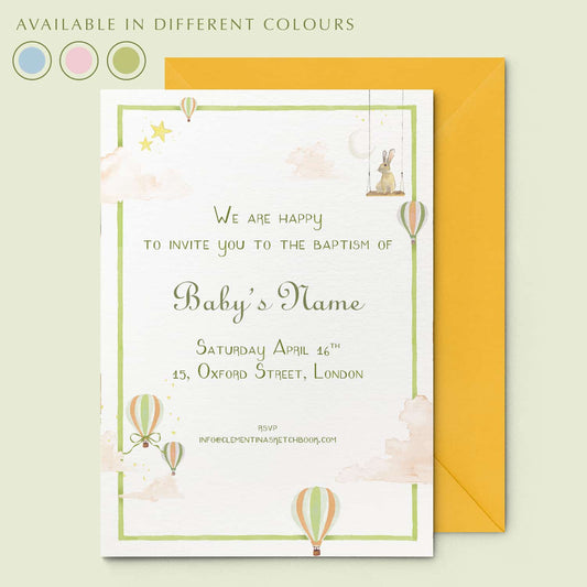 Hot Air Balloons Printed Invitations - 01