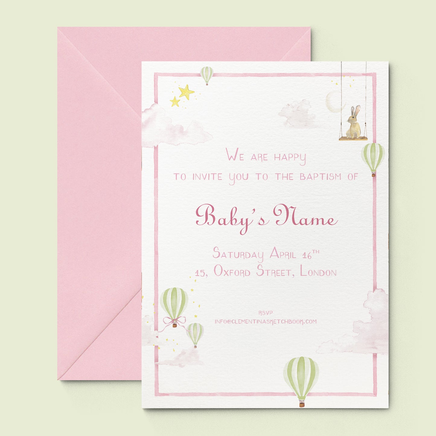 Hot Air Balloons Printed Invitations - 04