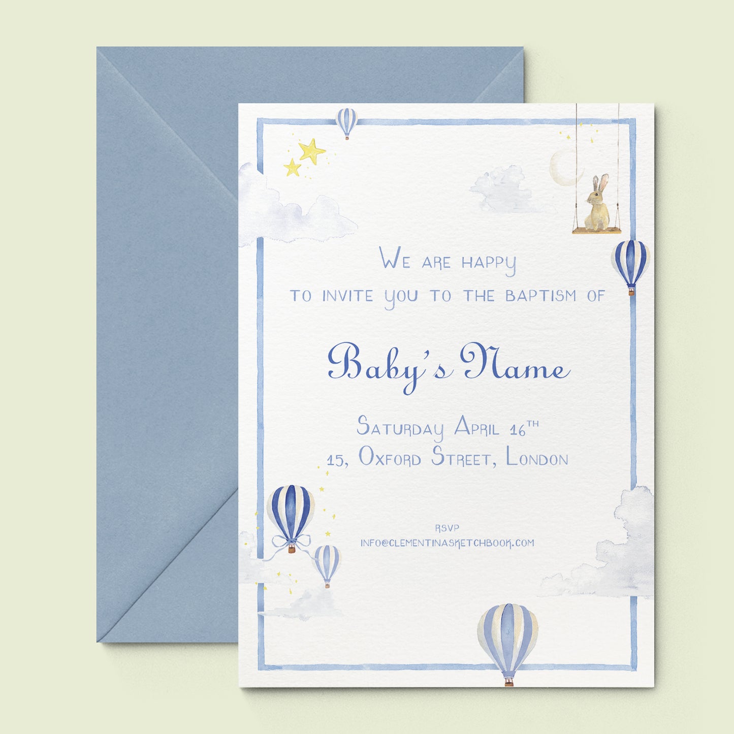 Hot Air Balloons Printed Invitations - 05