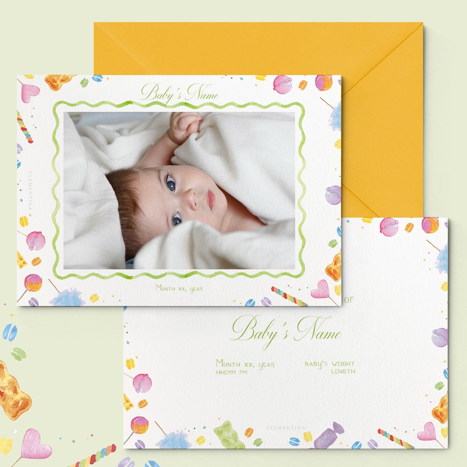 Hot Air Balloons birth announcement - PRINTED - 01