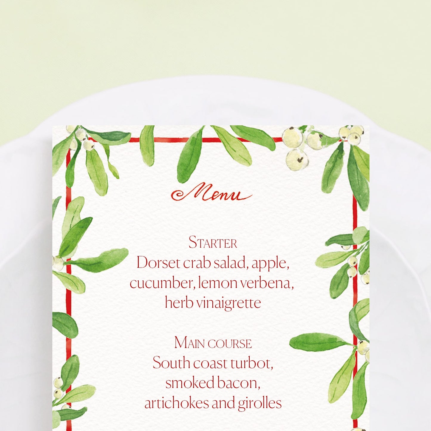 MIstletoe Kiss Menus - 2