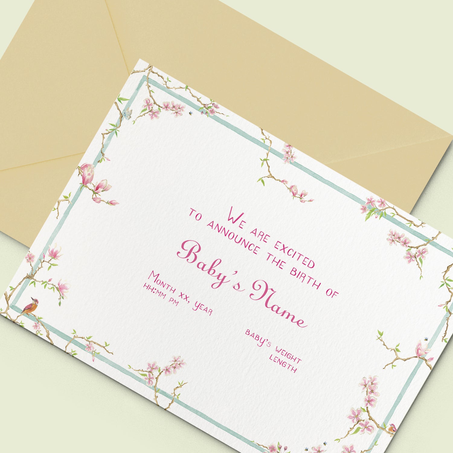 Magnolia birth announcement - PRINTED NO PHOTO - 01 copia 2